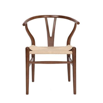 China Light and Movable High Freight Shipping Cost Light and Mobile Restaurant Furniture Beech Wood Solid Wood Brown Y Chair for sale