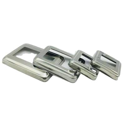 China Minimalist Customized Stainless Steel Stair Handrail Post Glass Clamp Square Base Plate Cover for sale