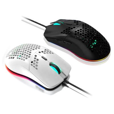 China Ultralight 3D Honeycomb Wired Mouse M6, 6 RGB Backlit Gaming Mice with 7 Buttons Programmable Driver for PC, Xbox, PS4 Gamers for sale