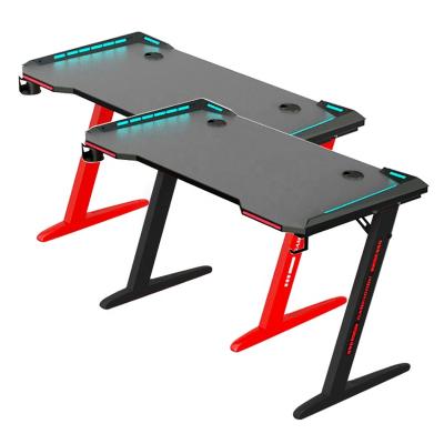 China PC Z8 Style Extendable Gaming Desk With RGB Light Z Legs Shaped Gaming Table for sale