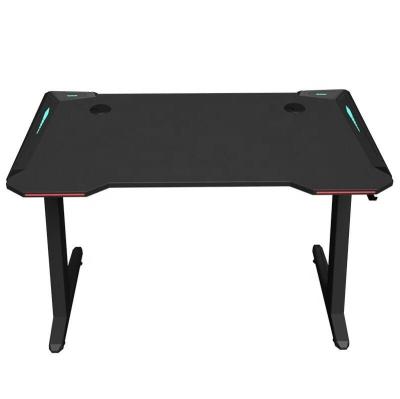 China Factory low price extendable side glow Z shaped computer desk folding game table can put headphones and water glasses for sale