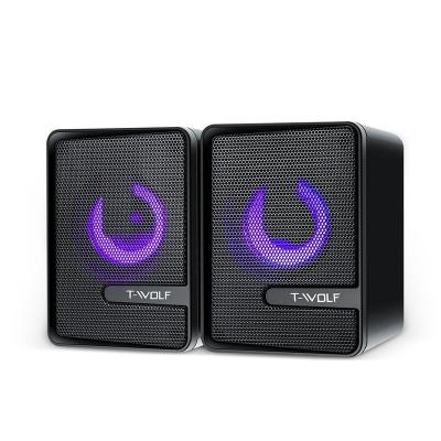 China Yes Wired Speaker by T-Wolf Gaming S3 with LED Light Personal Computer 4 Colors Desktop Surrounding Bass for sale