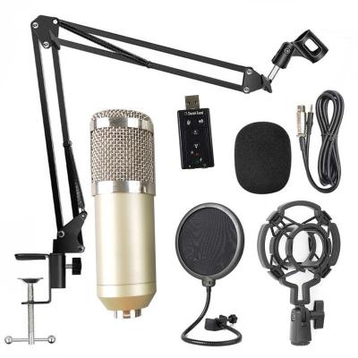 China BM-800 Microphone Condenser Microphone Handheld Microphone Sound Recording Microphone with USB Sound Card for Tic Livestream for sale