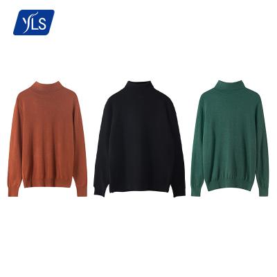 China YLS Wholesale High Quality Anti-pilling Turtle Neck Plain Solid Color Men's Sweaters Long Sleeve Custom Sweater Sweater for sale