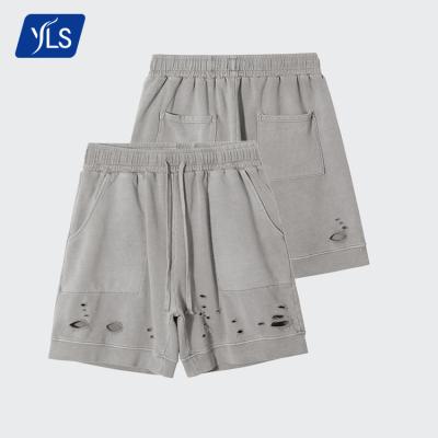 China Anti-wrinkle YLS Cotton Casual Cargo Shorts Mens Fashion 350Gsm Cotton Loose Washed Sweat Shorts for sale