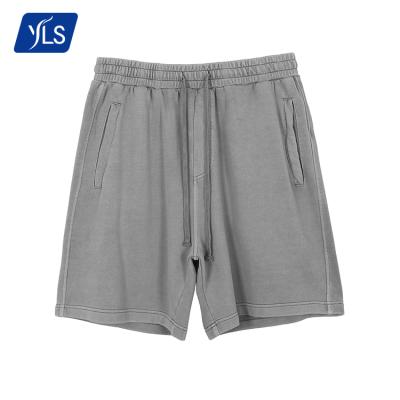 China 100%Cotton Elastic Waist Street Anti-Wrinkle YLS Long Drawstring Washed Mens Shorts With Pockets for sale