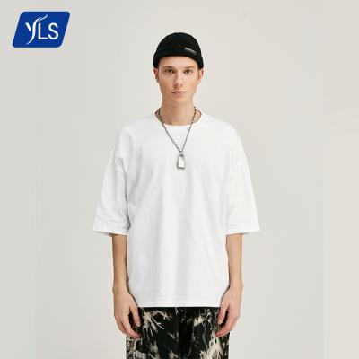 China YLS Viable 2021 Summer Candy Color Men's O-Neck Oversized T-shirt Cotton Short Sleeve T-shirt Men's T-shirt Sale for sale