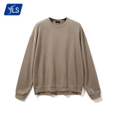 China YLS Anti-Shrink Terry Crewneck Plain Cotton Acid Heavy Oversized Custom Washed Vintage Sweatshirt Men for sale