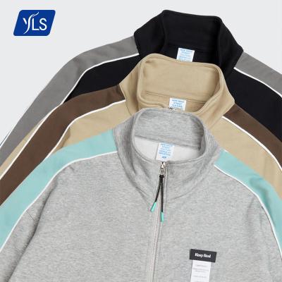 China YLS Breathable Ready To Ship Vintage Zipper Jacket Streetwear Oversized Fashionable Men's Sport Cotton Casual Jackets for sale