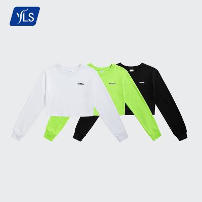 China Best Anti-Wrinkle YLS Shirt Manufacturers Candy Color 100% Cotton Personality Printing Long Sleeve Women T-shirt for sale