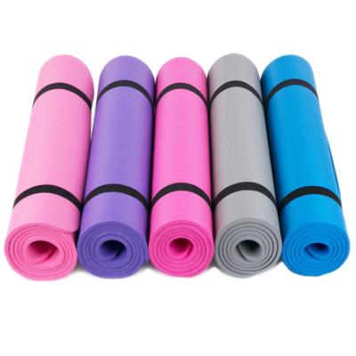 China Hot Slip NBR Non Slip Solid Beginner 8mm Exercise Gym NBR Sales High Density Yoga Mat With Logo for sale