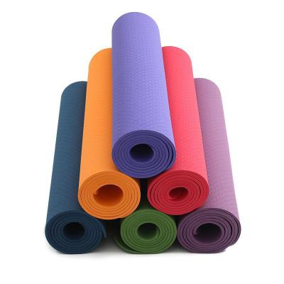 China Wholesale Custom 6mm Logo Tape Non-Slip Solid Yoga Mat Eco Friendly for sale