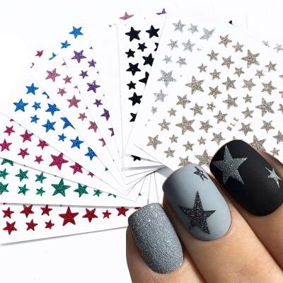 China Nail Art Stickers 3d Laser Glitter Star Stickers Adhesive Stickers Nail Art Decoration / for sale