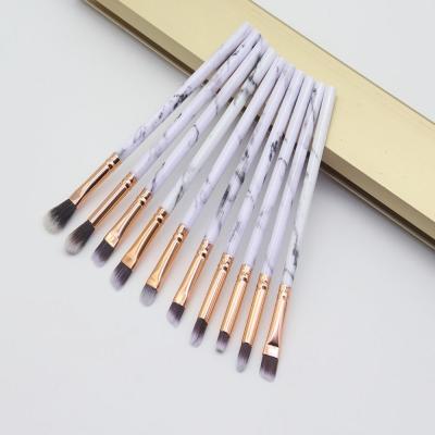 China Marbled 10 Pcs Plastic Handle Eye Makeup Eyeshadow Makeup Brush Set / Eye Makeup Tool Kit for sale