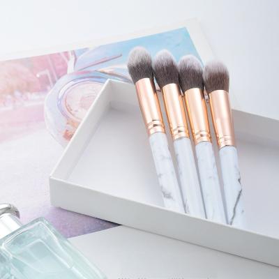 China Angular blush new single loose powder simple makeup highlight brush powder brush marble pattern makeup blush brush for sale