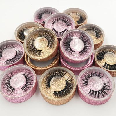 China 3 d high imitation mink fur false eyelash dense blow chemical fiber eyelash gold fine dense box for sale