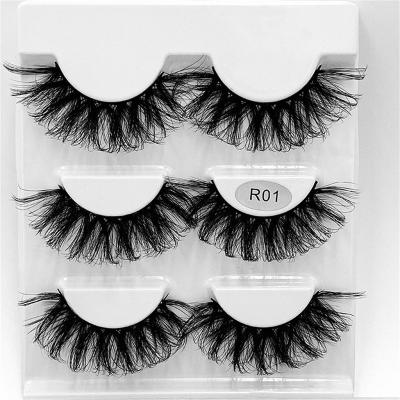 China New Fashion Sensitive 6D Mink Eyelashes False Fluffy 3 Pairs/Set Long Faux Thick Dramatic Multilayer Eyelashes for sale