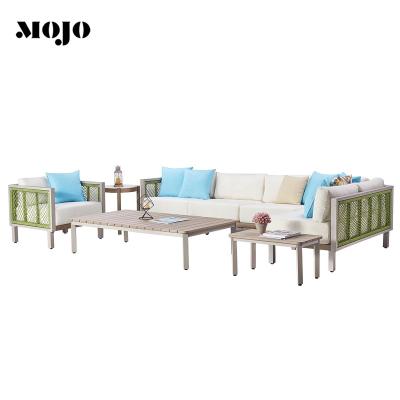 China Custom Modern Luxury All Weather Modular Aluminum Corner Lounge Furniture Garden Furniture Outdoor Couch Cushion Modern Sofa Set for sale