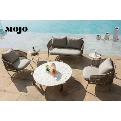 China Modern Patio Furniture Sets Outdoor Garden Aluminum Rattan Sofa Set Luxurious for sale