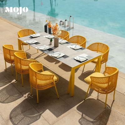 China Modern Style Outdoor Garden Furniture Sets Waterproof Aluminum Garden Dining Outdoor Patio Table and Chairs Set for sale