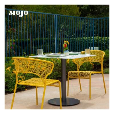 China Modern Outdoor Metal Patio Furniture Bistro Chair Outdoor Garden Coffee Shop Patio Dining Chair for sale