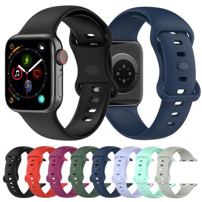 China Silicone Silicone Strap For Apple Watch Band Strap iWatch Series 3 44mm 40mm 41mm 45mm 42mm 38mm 5 4 Se 6 7 for sale