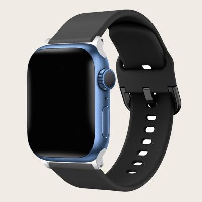 China Silicone Silicone Strap For Apple Watch Band 44mm 40mm 42mm 38mm 3 4 5 6 SE Correa 7 41mm 45mm Watch Band Strap iWatch Series for sale