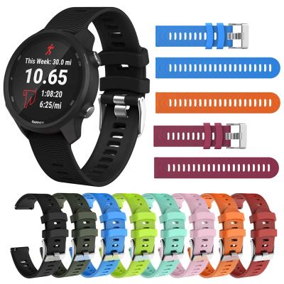 China Soft Silicone Watch Band Rubber Strap For Garmin Forerunner 245 245M Replacement 645 Watch Band for sale