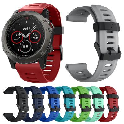 China Hot Silicone 26mm Smart Watch Band For Garmin Fenix ​​3/3 Hour Sapphire Silicone Watchband Strap For Garmin Fenix ​​5X/5S Plus for sale