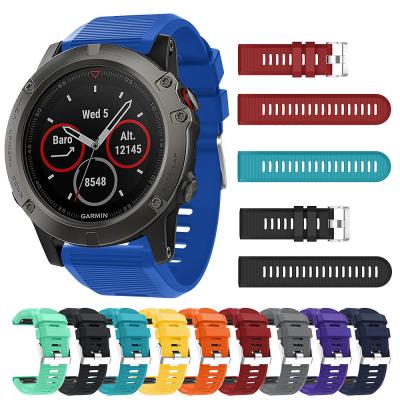 China 26mm Silicone Rubber Watch Band For Garmin Fenix ​​5X/5X Plus/6X Pro Smart Watch Band For Garmin Fenix ​​3 Hours for sale