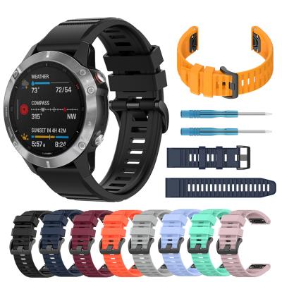 China Official Style Quick Fit 22mm Silicone Strap 26mm For Garmin Fenix ​​6 6X Pro 5X Smart Watch Band For Garmin Forerunner 945 935 for sale