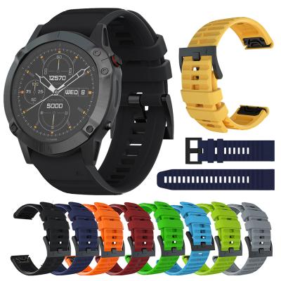 China Official Style 22mm 26mm Watch Band For Garmin Fenix ​​6 6X pro 5 5X Quick Fit 3 Hour Silicone Strap For Garmin Instinct /Approach S60 S62 for sale