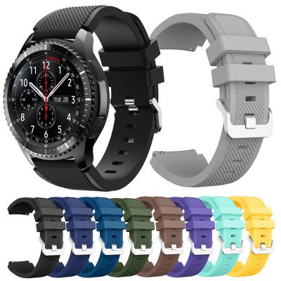 China For Samsung Gear S3 Frontier Classic 22mm Silicone Band Strap For Samsung Gear S3 Frontier / Replacement Classic Watch Band For Samsung Galaxy Watch 46mm for sale