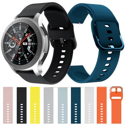 China 22mm Soft Silicone Rubber Watch Band For Samsung Galaxy Watch 46mm / Gear S3 Frontier Classic Smart Watch Strap for sale