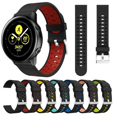 China Dual Color Watch Band 20mm Silicone Watch Strap For Samsung Galaxy Watch 1 2 / Galaxy Watch 42mm Replacement Active Watch Band For Samsung Gear S2 Sport for sale