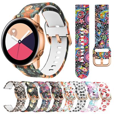 China 20mm Silicone Rubber Strap For Samsung Galaxy Watch 2 40mm 44mm Active Smart Watch Band For Garmin Forerunner 245 245M 645 for sale