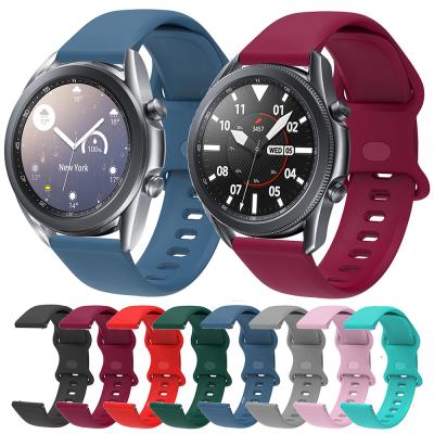 China 22mm/20mm Silicone Adjustable Strap For Samsung Galaxy Watch 3 45mm Watch 41mm/Galaxy 46mm 42mm Watch Bands for sale