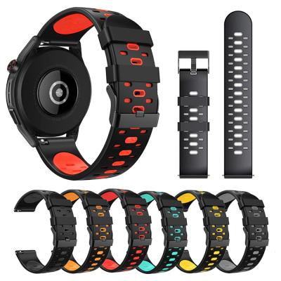 China Dual Color New Watch Band 22mm Silicone Strap For Samsung Galaxy Watch 46mm / Galaxy Watch 3 Classic Frontier Smart Watch Band 45mm / Gear S3 for sale