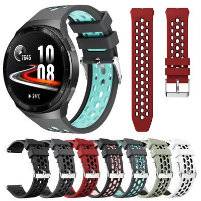 China Dual Color Dual Color Silicone Watch Band Strap For Huawei Watch GT 2e GT2e Smart Watch Band for sale