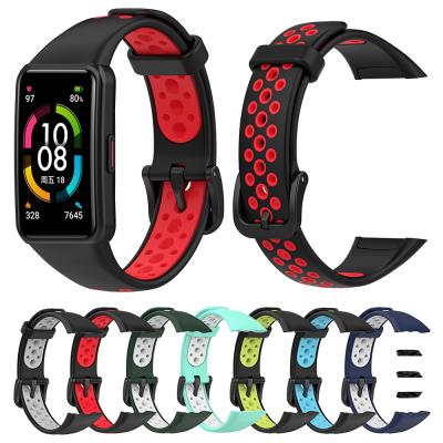 China Sports Silicone Rubber Wrist Strap For Huawei Honor Band 6 Wristband Strap For Huawei Band 6 Watch Band for sale