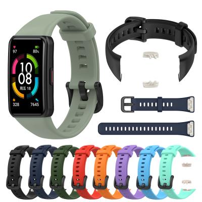 China Silicone Rubber Wrist Strap For Huawei Honor Band 6 Wristband Strap For Huawei Band 6 Watch Band for sale