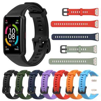 China Silicone Rubber Wrist Strap For Huawei Honor Band 6 Wristband Strap For Huawei Band 6 Watch Band for sale