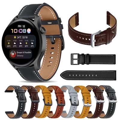 China Leather Strap 22mm Leather Strap For Huawei Watch 3/3 Pro Smart Watch Band For Huawei Watch GT 3 GT3 46mm for sale