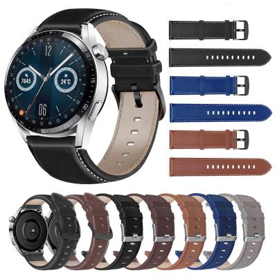 China Leather 22mm Leather Strap For Huawei Watch GT 3 GT3 46mm / GT2 46mm Smart Watch Band for sale