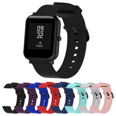 China 20mm Silicone Rubber Strap For Xiaomi Huami Amazfit Bip Bit Lite Youth Smart Watch Band For Huami Amazfit GTS 2 2e/GTS 2 Mini/GTR 42mm for sale