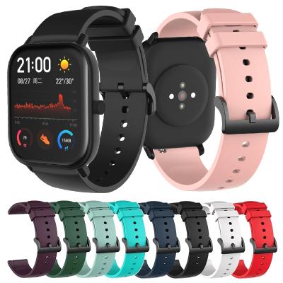 China Official Style 20mm Soft Silicone Watch Band Strap For Xiaomi Huami Amazfit GTS/GTS2 mini/GTS 2 Smart Watch Band 2e for sale