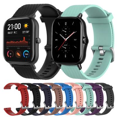 China For Huami Amazfit 42mm 20mm Silicone Strap GTR For Xiaomi Huami Amazfit GTS/GTS 2 2e/Bip S/GTR 42mm Smart Watch Band for sale