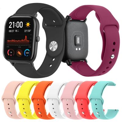 China 20mm Silicone Rubber Watch Strap For Xiaomi Huami Amazfit GTS/GTS 2 Smart Watch 2e Band For Huami Amazfit Bip Bit Lite Youth for sale