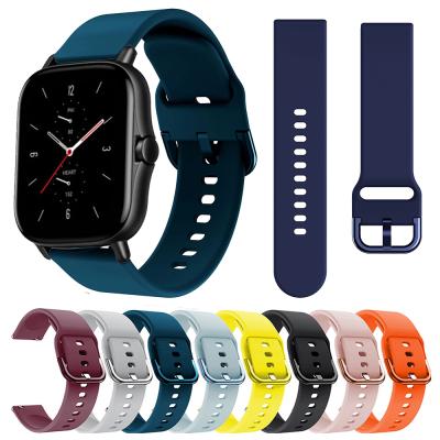 China Silicone Watch Band Rubber Strap For Xiaomi Huami Amazfit GTS 3 2 2e / GTR 3 2 2e Replacement Watch Band 20mm 22mm for sale