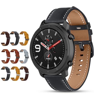 China Leather Strap 22mm Leather Strap For Xiaomi Huami Amazfit GTR Pro Smart Watch 47mm Band / GTR 2 2e / GTR 3 for sale